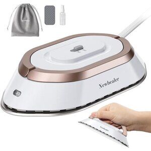 Newbealer Travel Iron with Dual Voltage - Mini Dry Iron for Clothes (No Steam)